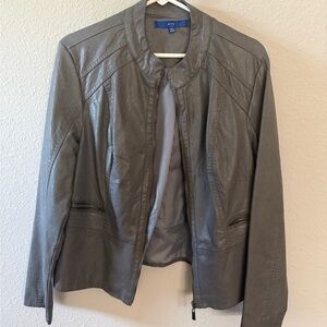 Apt. 9 Women's Faux Leather Jacket in Gray